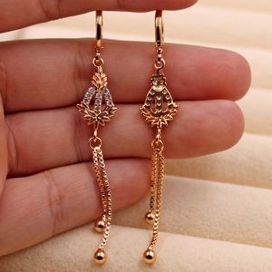 18kt Gold Filled Topaz Leaf Dangle-Drop Earrings